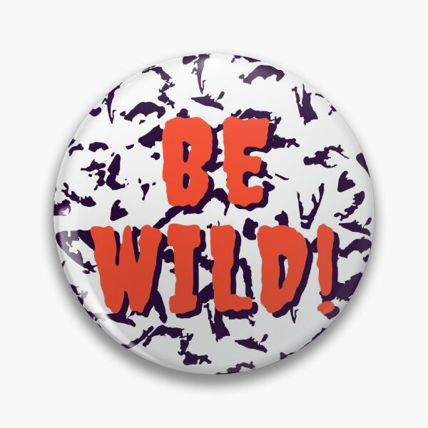 Item preview, Be Wild Bold text typography : Fun, motivational and inspirational quotes with bright colorful minimalist rad pop art in orange 1980s retro hipster style Memphis pattern background designed and sold by Inside Head.