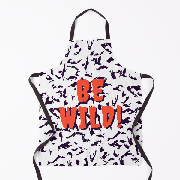 Item preview, Be Wild Bold text typography : Fun, motivational and inspirational quotes with bright colorful minimalist rad pop art in orange 1980s retro hipster style Memphis pattern background designed and sold by Inside Head.