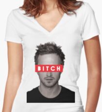 Jesse Pinkman - Bitch. Women's Fitted V-Neck T-Shirt