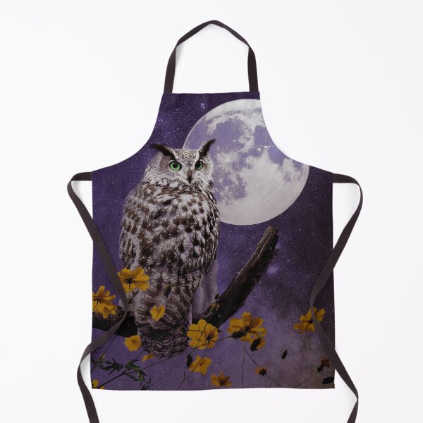 Item preview, Owl with full moon designed and sold by Susanne Margarete Lutz.