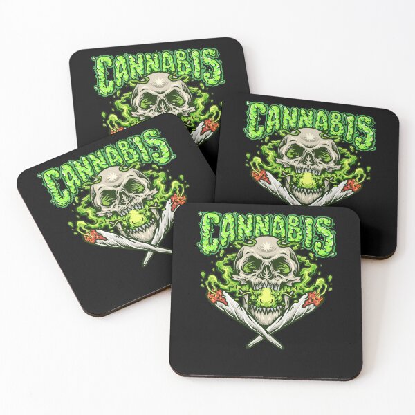 Item preview, Cannabis Skull Smoking . Weed Design Illustration designed and sold by ozumdesigns.
