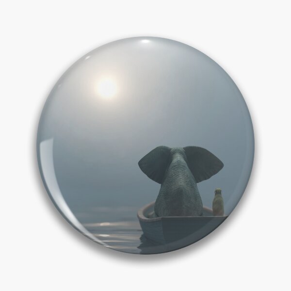 Item preview, elephant and dog is sailing on a boat in the fog designed and sold by Mike Kiev art.