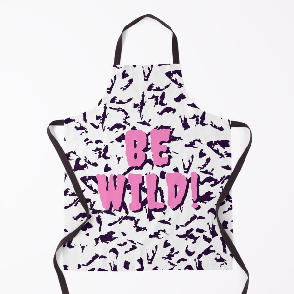 Item preview, Be Wild Bold text typography : Fun, motivational and inspirational quotes with bright colorful minimalist rad pop art in pink 1980s retro hipster style Memphis pattern background designed and sold by Inside Head.