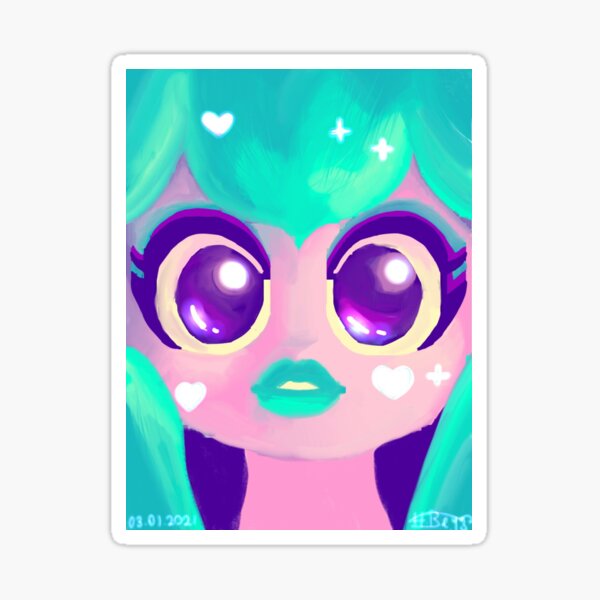 fairy blue hair girl Sticker