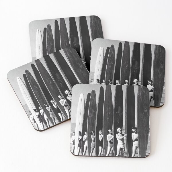 Item preview, Women Surfers, Vintage, Black and White Wall Art designed and sold by modernretro.