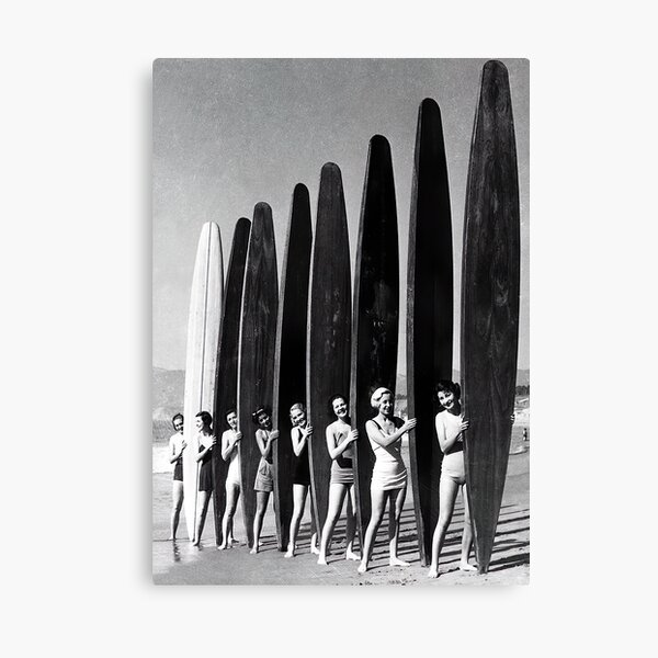 Item preview, Women Surfers, Vintage, Black and White Wall Art designed and sold by modernretro.