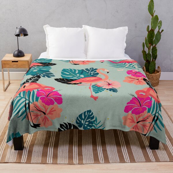 Item preview, Tropical Flamingos – Mint designed and sold by Cat Coquillette.