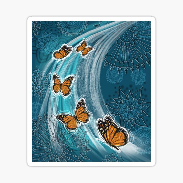Mariposas en el viento. Pegatina