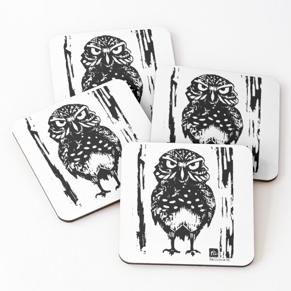 Item preview, Burrowing Owl Wood Cut Design by Melissa Devine Black on Light/Medium BG designed and sold by William Suddick.