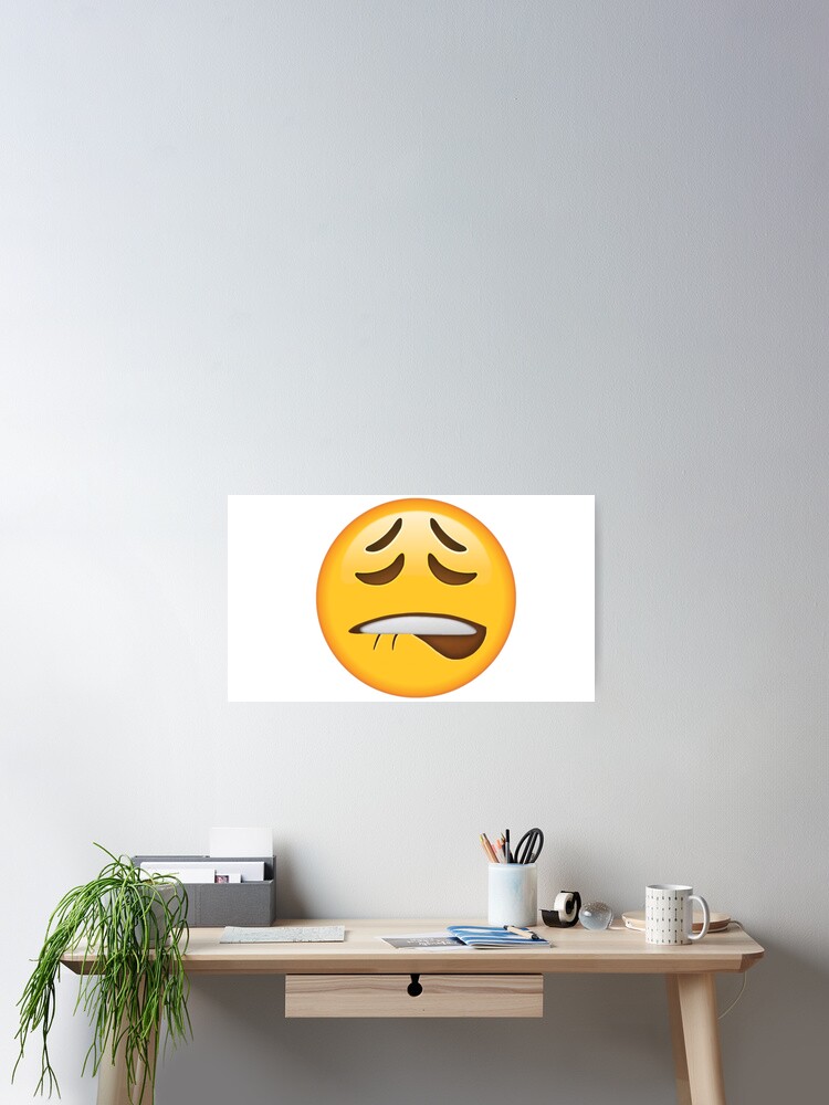 Lip biting face emoji | Sticker