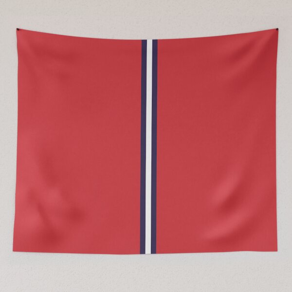 Aperçu de l'œuvre ROUGE BLEU MARINE & BLANC Central Vertical 3 BANDES créée et vendue par RachelMacht.