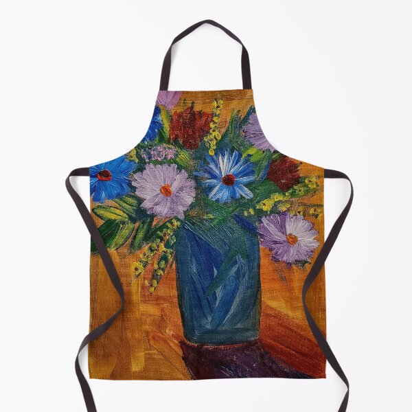 Item preview,  Some abstract mixed flowers in a metallic vase  designed and sold by kkartwork.