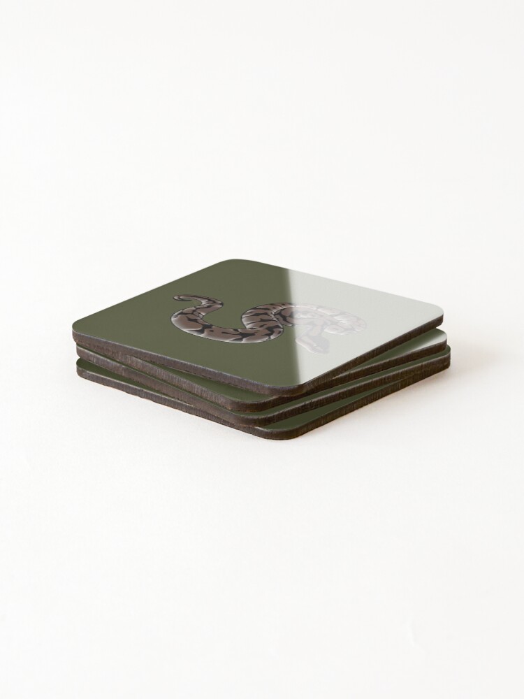 Thumbnail 4 of 5, Coasters (Set of 4), Axanthic Ball Python designed and sold by anacecilia.