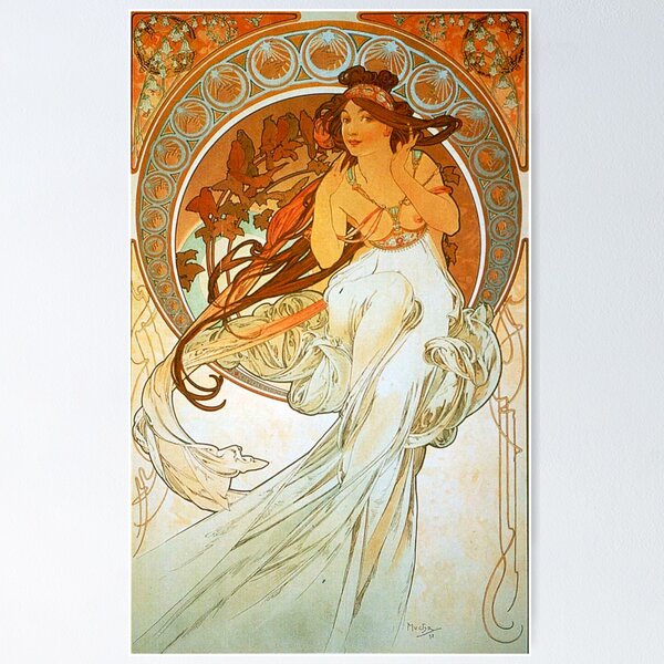Aperçu de l'œuvre Musique d'Alphonse Mucha  créée et vendue par IndieArtDream.