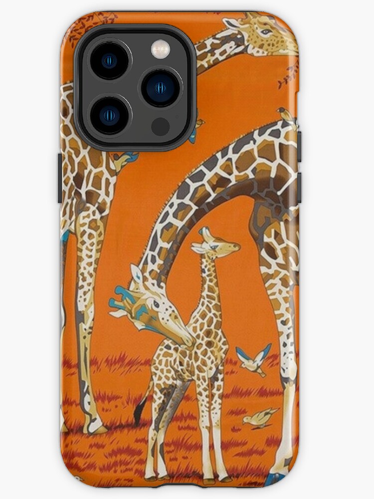 iPhone 14 Letter A Giraffe Animal Print Monogram Initial Case