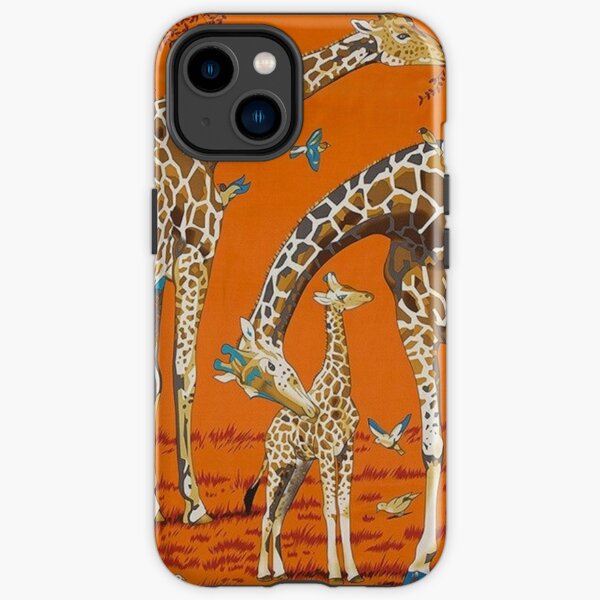 iPhone 14 Letter A Giraffe Animal Print Monogram Initial Case