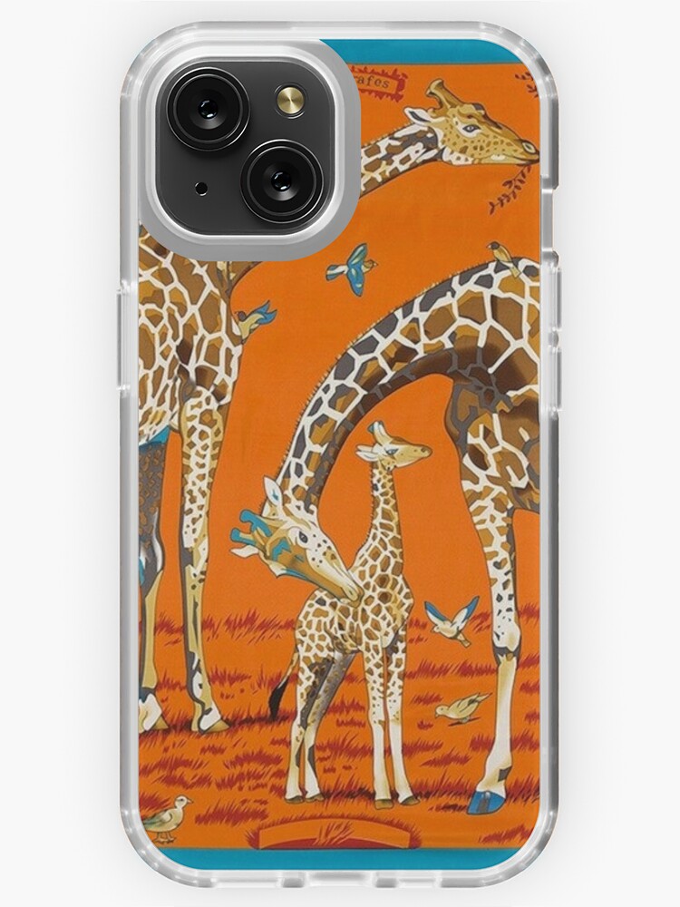 iPhone 14 Letter A Giraffe Animal Print Monogram Initial Case