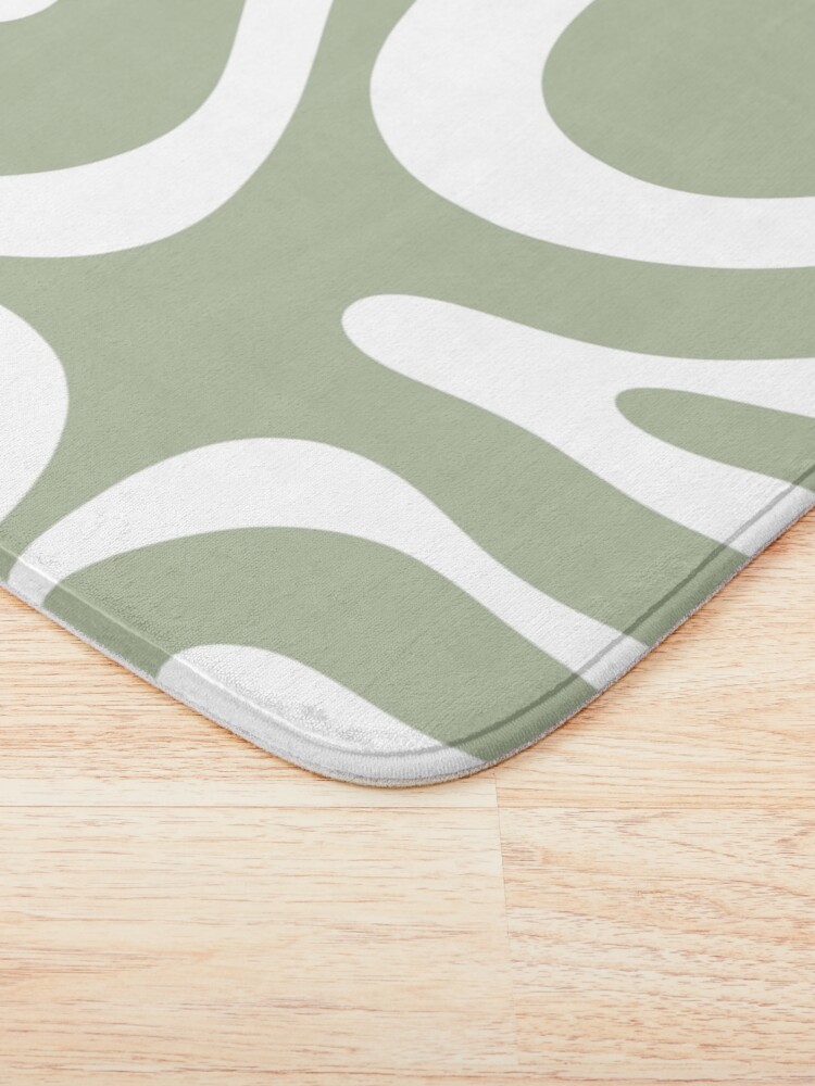 Retro Modern Liquid Swirl Abstract Pattern Square in Sage Green and