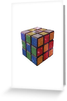 "Galaxy Rubik's Cube" Greeting Cards by poppetini | Redbubble
