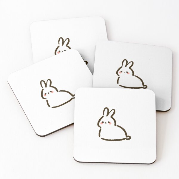 Item preview, Kawaii cute baby rabbit in white pencil doodle designed and sold by GLwithUs.