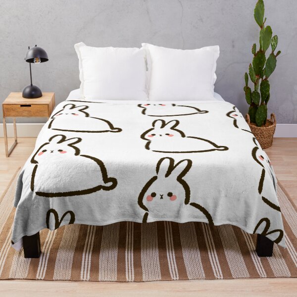 Item preview, Kawaii cute baby rabbit in white pencil doodle designed and sold by GLwithUs.