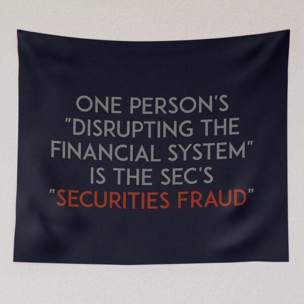 Item preview, One person's disrupting the financial system is the SEC's securities fraud designed and sold by unixorn.