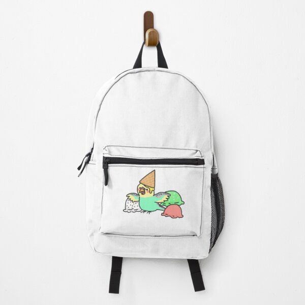 Item preview, Kawaii blue budgie playing with ice cream designed and sold by GLwithUs.