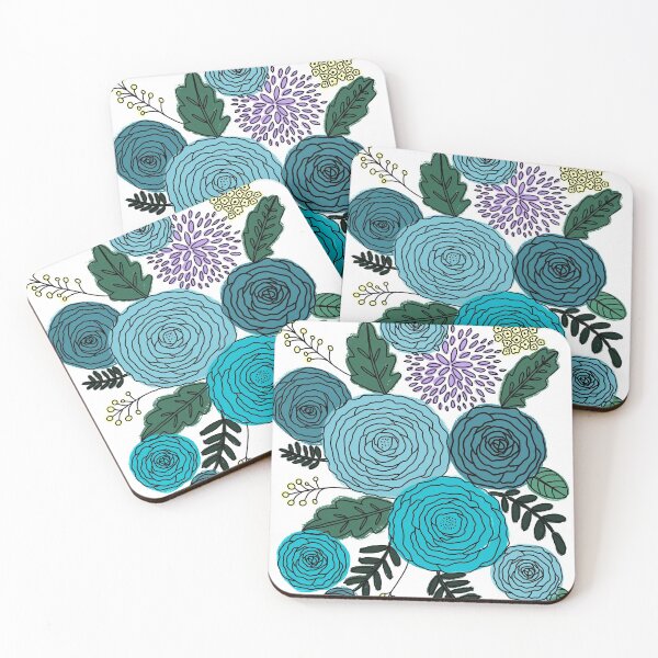 Item preview, Blue peonies  designed and sold by MrsFishDesigns.