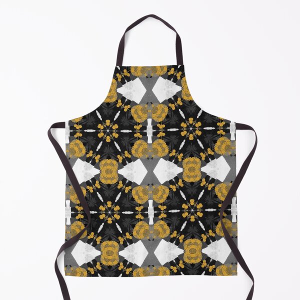 Item preview,  Japanesque Floral Mustard Yellow Black White Hexagon  Artist Jenny Meehan designed and sold by Jenny Meehan Art Prints and Patterns  .