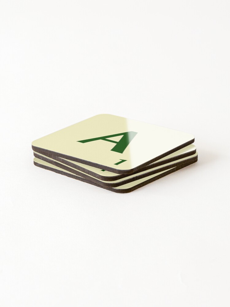 Imagen 4 de 5, Posavasos (lote de 4) con la obra Ficha de Scrabble de la A de 1 punto, diseñada y vendida por fgrdisseny.