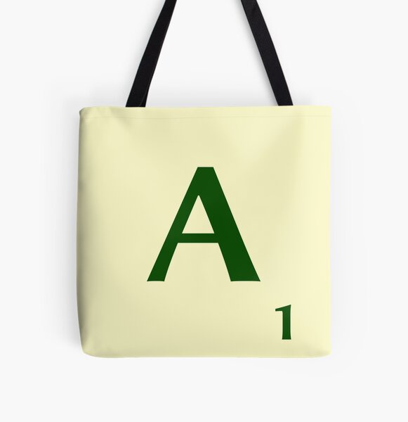 Ficha de Scrabble de la A de 1 punto Bolsa estampada de tela