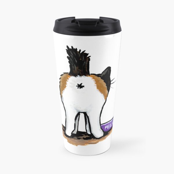 Calico Bobtail Cat Butt Travel Mug