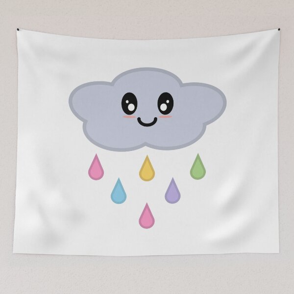 Item preview, Kawaii Cute Rainbow Raindrop Rain Cloud designed and sold by Kelly Leung.