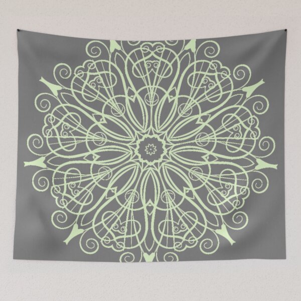 Item preview, Green lace doily on gray designed and sold by Ninaeva.