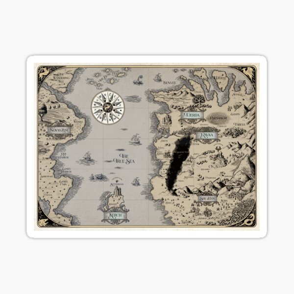 "Colorized Grishaverse Map (High Res)" Sticker by Clarkrd2 Redbubble