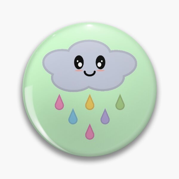 Item preview, Kawaii Cute Rainbow Raindrop Rain Cloud in Green  designed and sold by Kelly Leung.