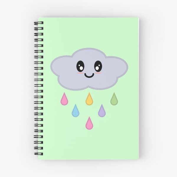 Item preview, Kawaii Cute Rainbow Raindrop Rain Cloud in Green  designed and sold by Kelly Leung.