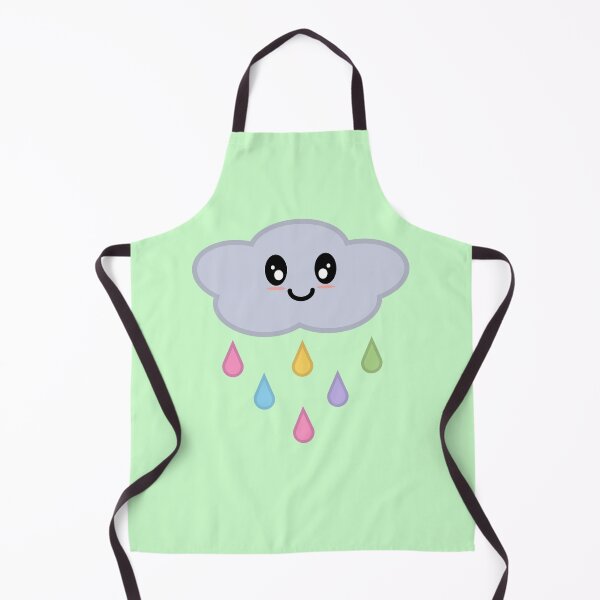 Item preview, Kawaii Cute Rainbow Raindrop Rain Cloud in Green  designed and sold by Kelly Leung.