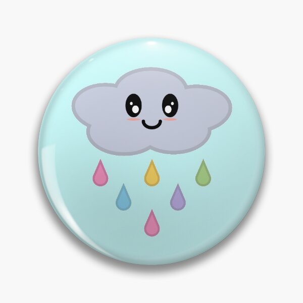Item preview, Kawaii Cute Rainbow Raindrop Rain Cloud in Blue designed and sold by Kelly Leung.