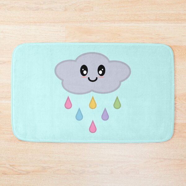 Item preview, Kawaii Cute Rainbow Raindrop Rain Cloud in Blue designed and sold by Kelly Leung.