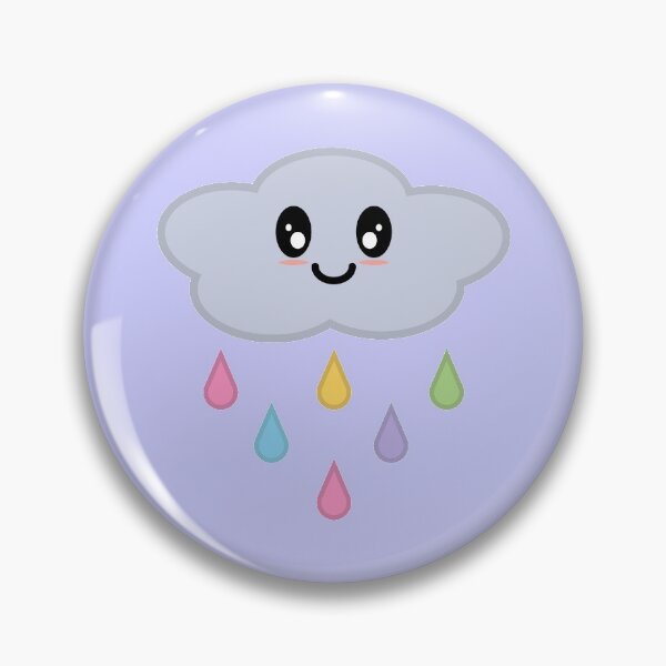Item preview, Kawaii Cute Rainbow Raindrop Rain Cloud in Purple designed and sold by Kelly Leung.