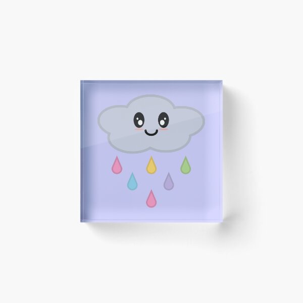 Item preview, Kawaii Cute Rainbow Raindrop Rain Cloud in Purple designed and sold by Kelly Leung.