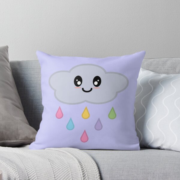 Item preview, Kawaii Cute Rainbow Raindrop Rain Cloud in Purple designed and sold by Kelly Leung.