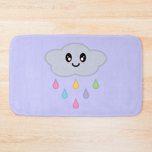 Item preview, Kawaii Cute Rainbow Raindrop Rain Cloud in Purple designed and sold by Kelly Leung.