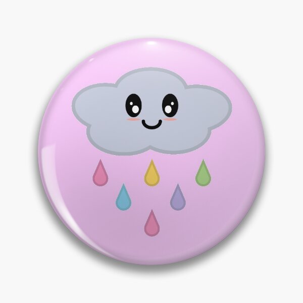 Item preview, Kawaii Cute Rainbow Raindrop Rain Cloud in Pink designed and sold by Kelly Leung.