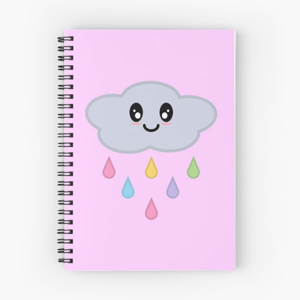 Item preview, Kawaii Cute Rainbow Raindrop Rain Cloud in Pink designed and sold by Kelly Leung.