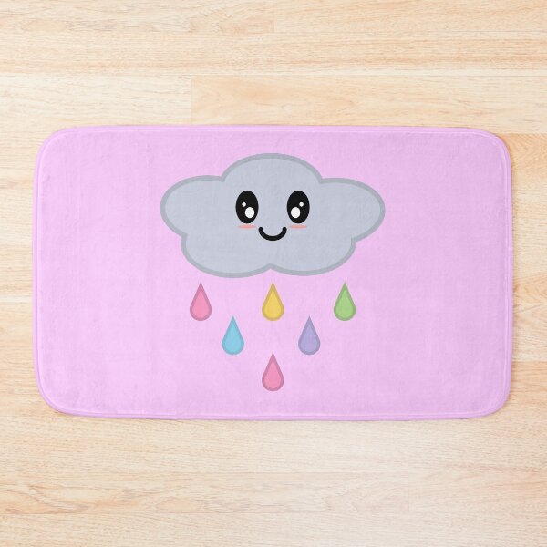 Item preview, Kawaii Cute Rainbow Raindrop Rain Cloud in Pink designed and sold by Kelly Leung.