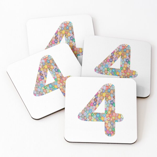 Item preview, Number 4 Colorful Flowers Funny Four Gift designed and sold by Shariss.