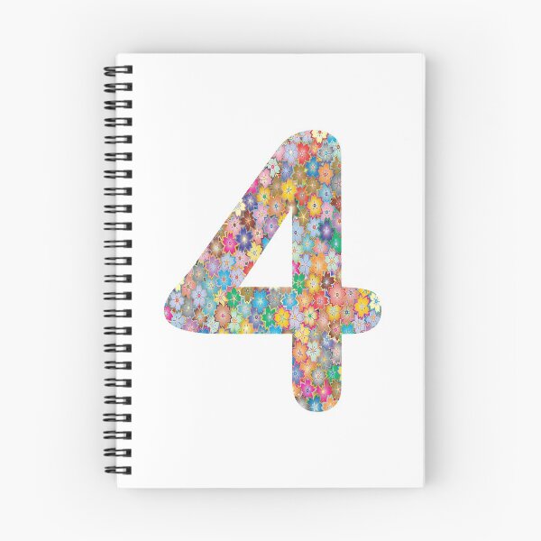 Item preview, Number 4 Colorful Flowers Funny Four Gift designed and sold by Shariss.