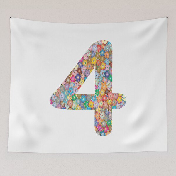 Item preview, Number 4 Colorful Flowers Funny Four Gift designed and sold by Shariss.